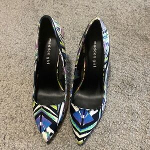 Madden girl black colorful heels